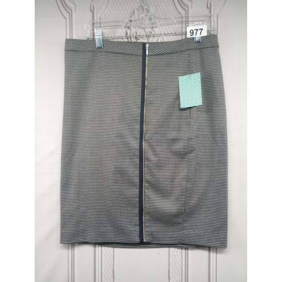 NWT Nordstrom Rack Susina Designer Mini Skirt SZ 10P Navy Indigo Plaid Full Zip - Picture 4 of 16